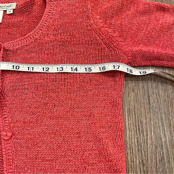 Vintage Coldwater Creek Y2k Crochet Knit Cardigan Sweater Size XS Pink Cottage - Picture 5 of 7